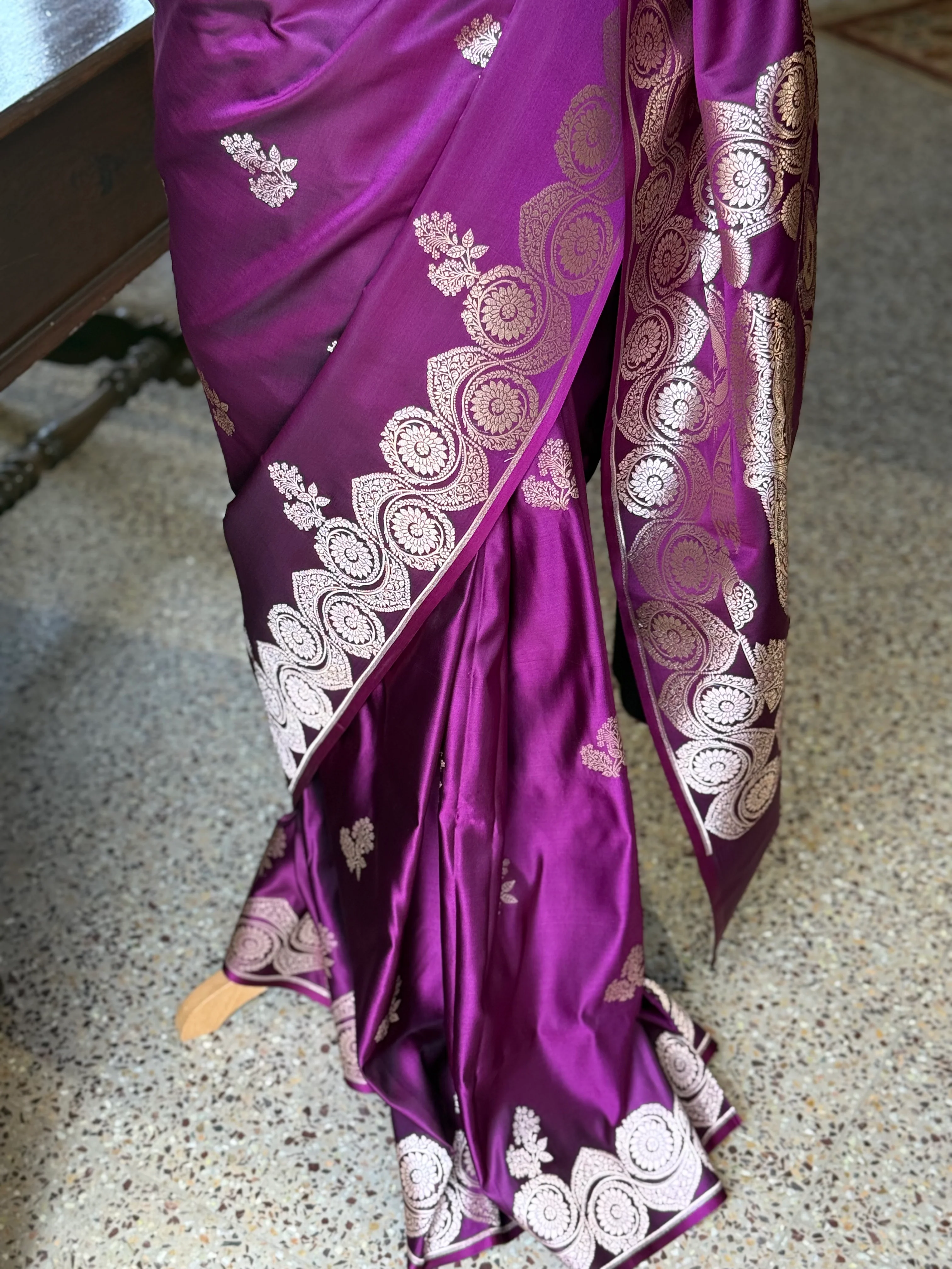 Banarasi Katan Silk Saree with Zari - Image 4