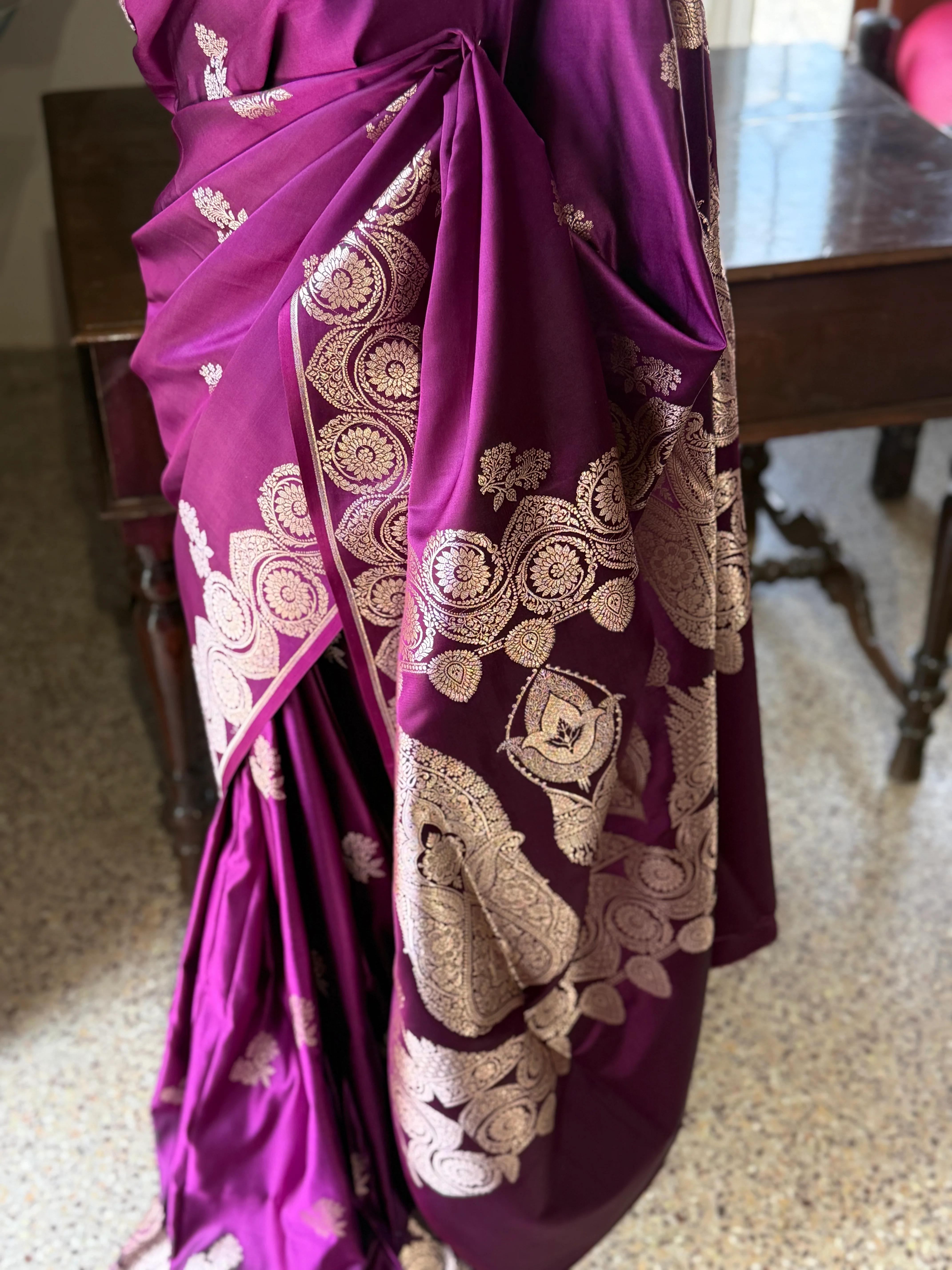 Banarasi Katan Silk Saree with Zari - Image 5