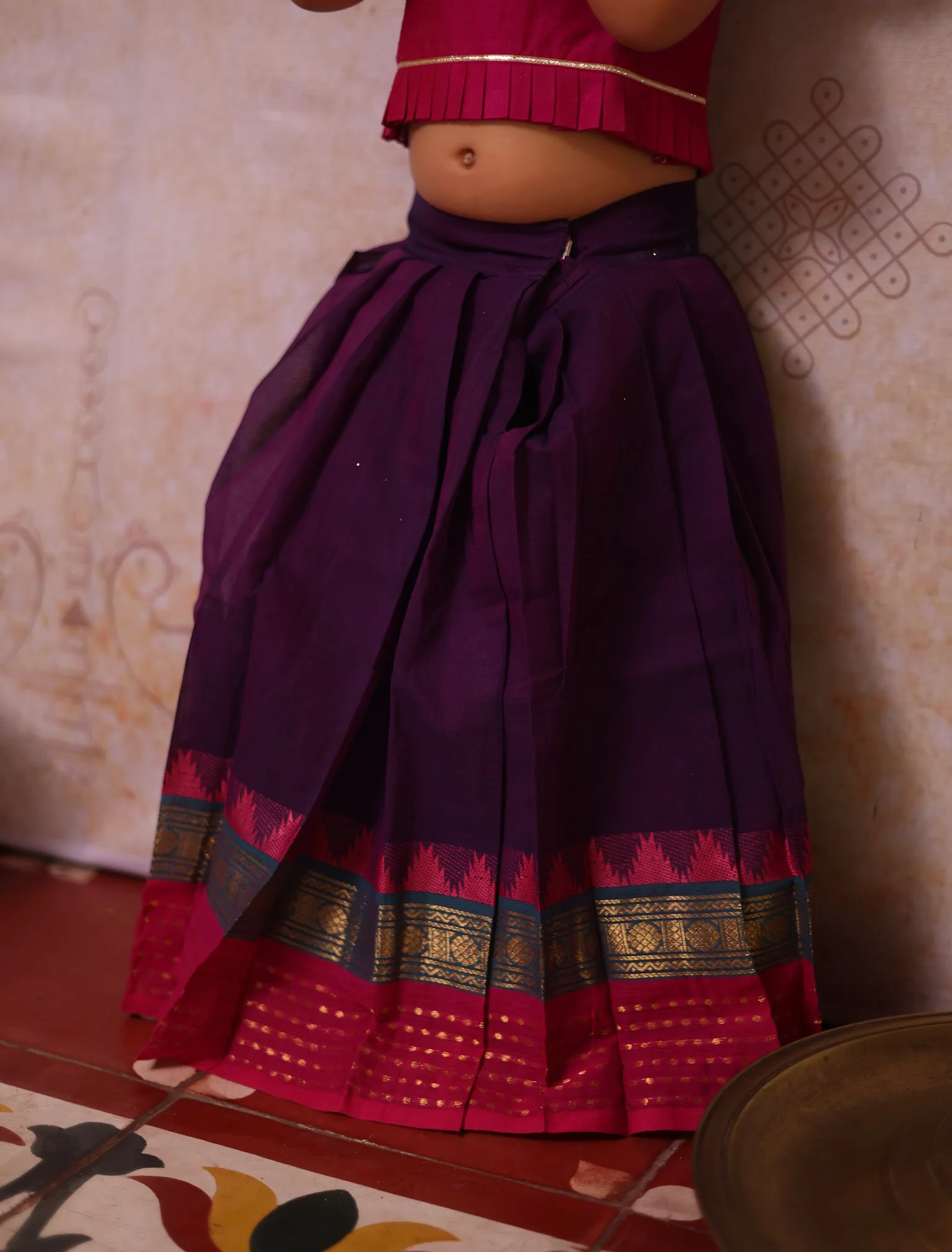 Chettinad cotton Crop top and skirt - Festive Collection Express - Image 5