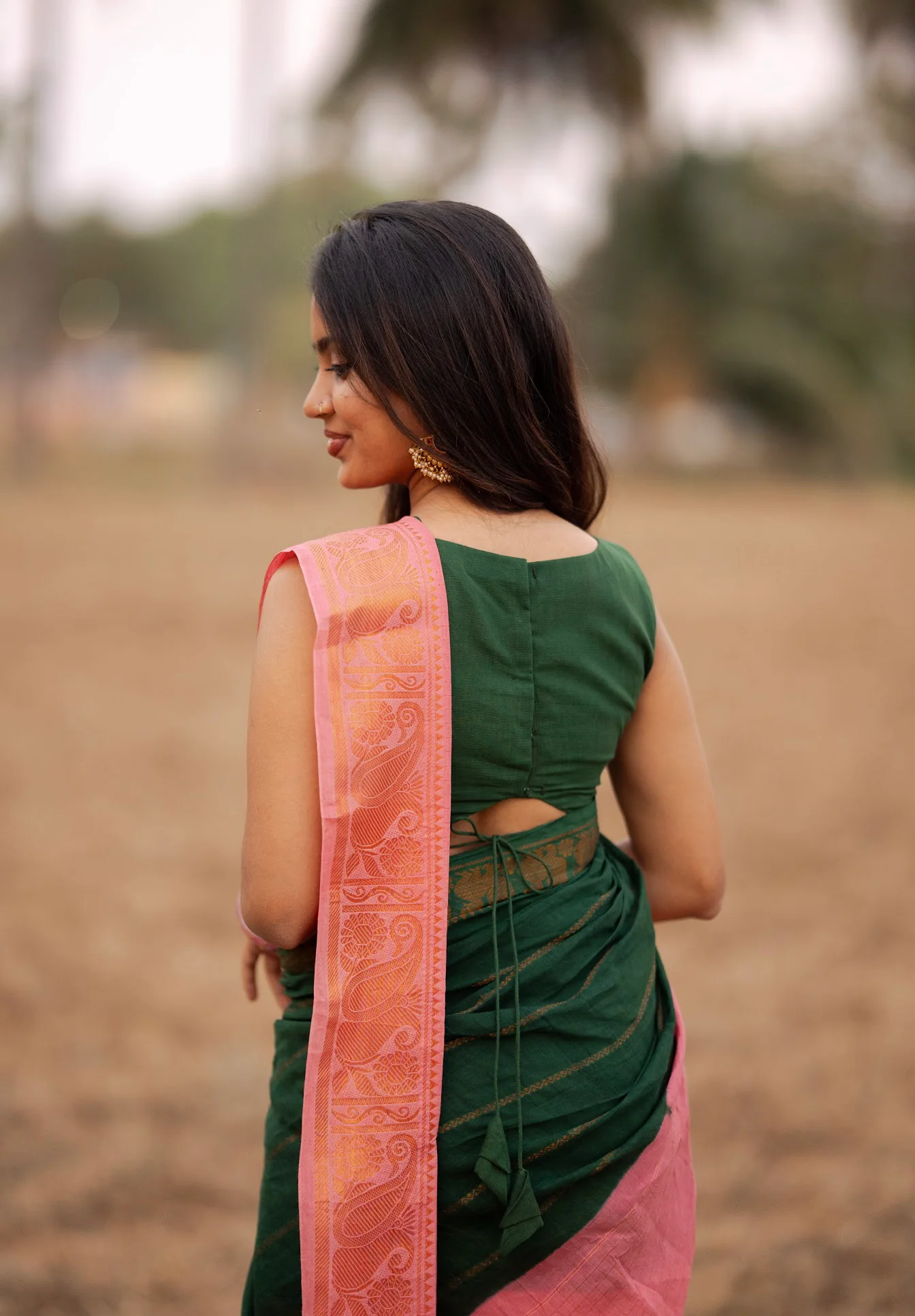Anandita - kadhambari – Handcrafted Madurai Sungudi Saree in Soft Cotton - Image 4