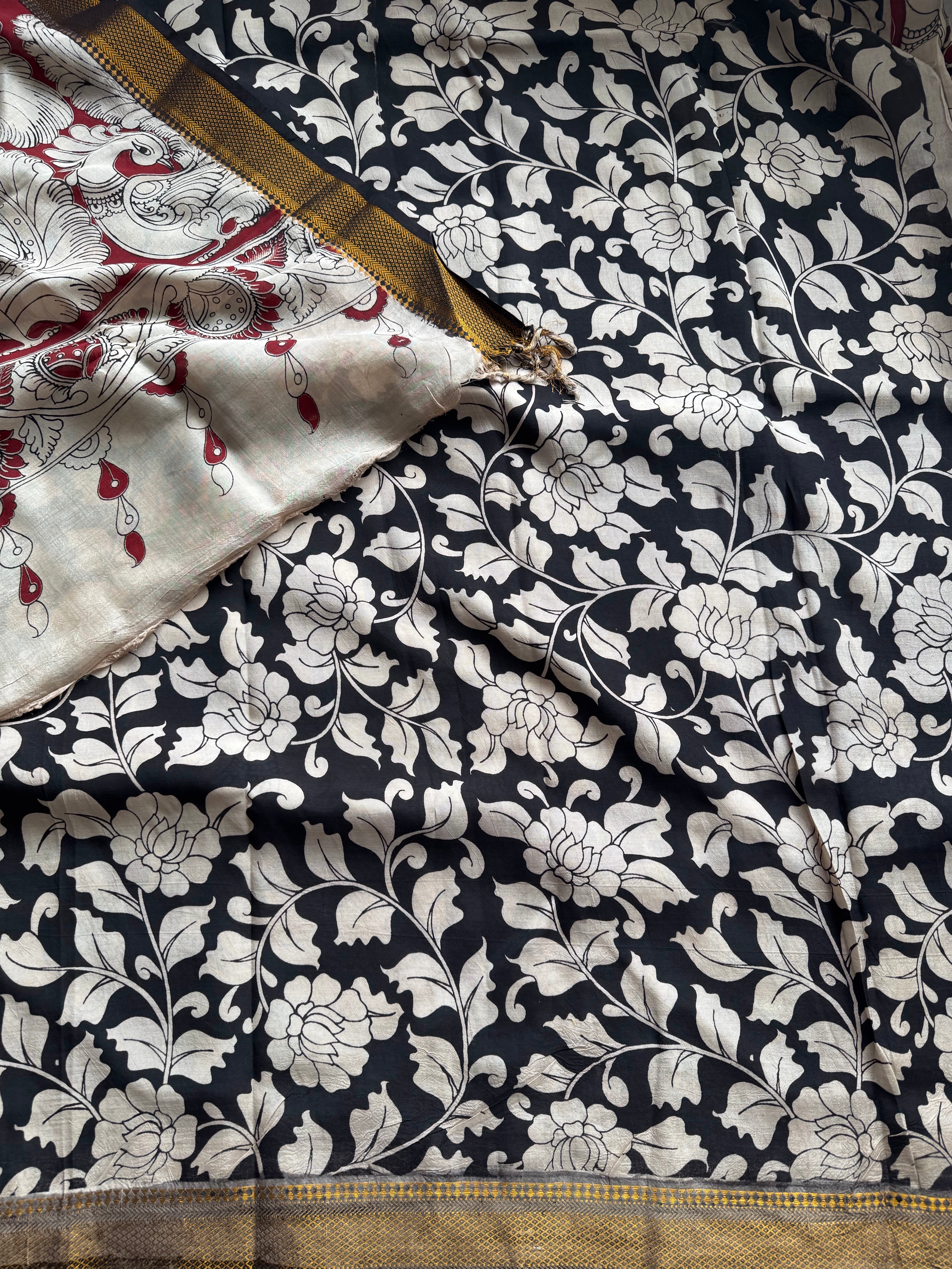 Pichwai Maroon Saree - Image 4