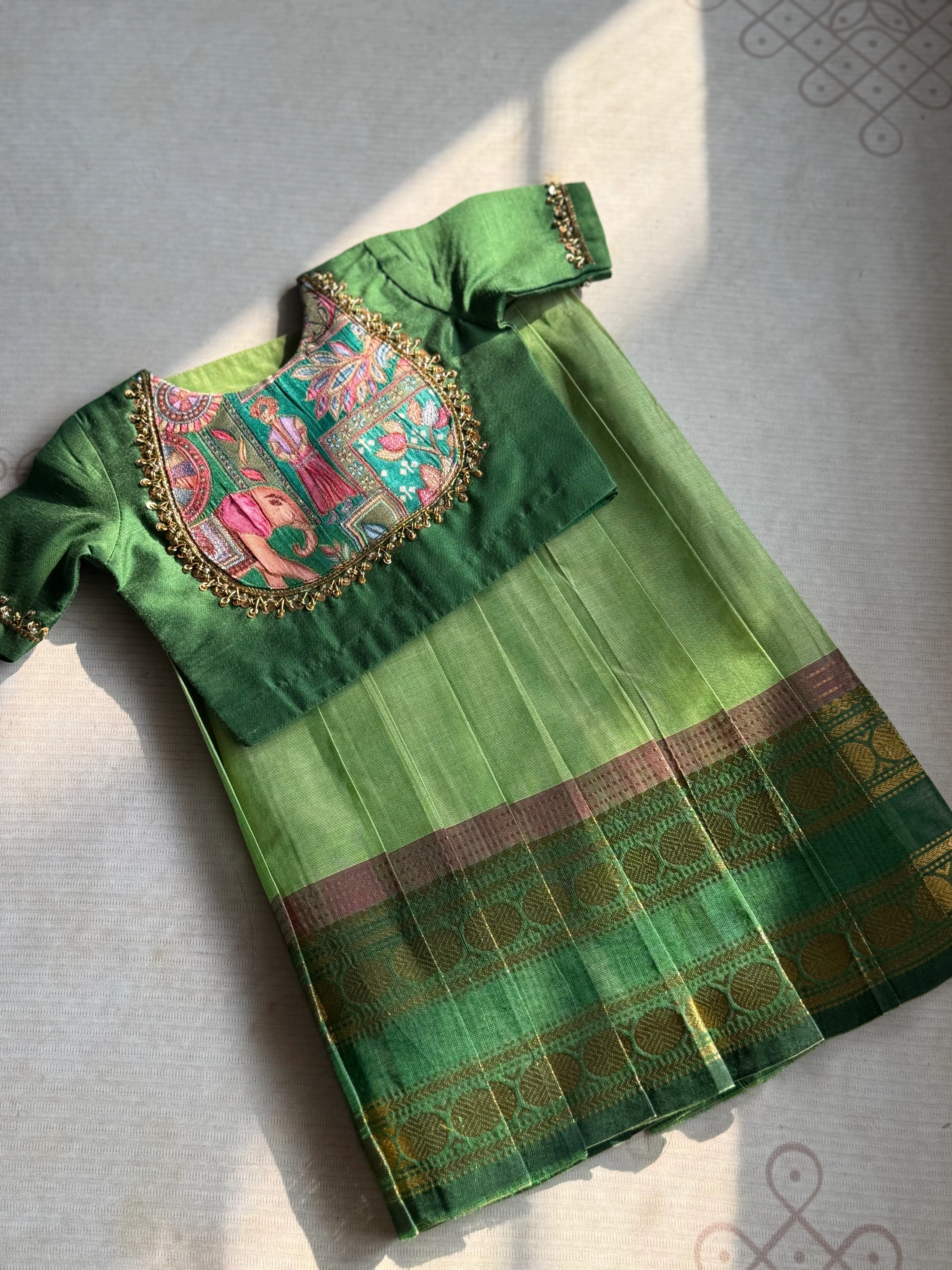 Taara Embroidered Crop Top with Kanchi Cotton Skirt – Handcrafted Ethnic Set - Image 3