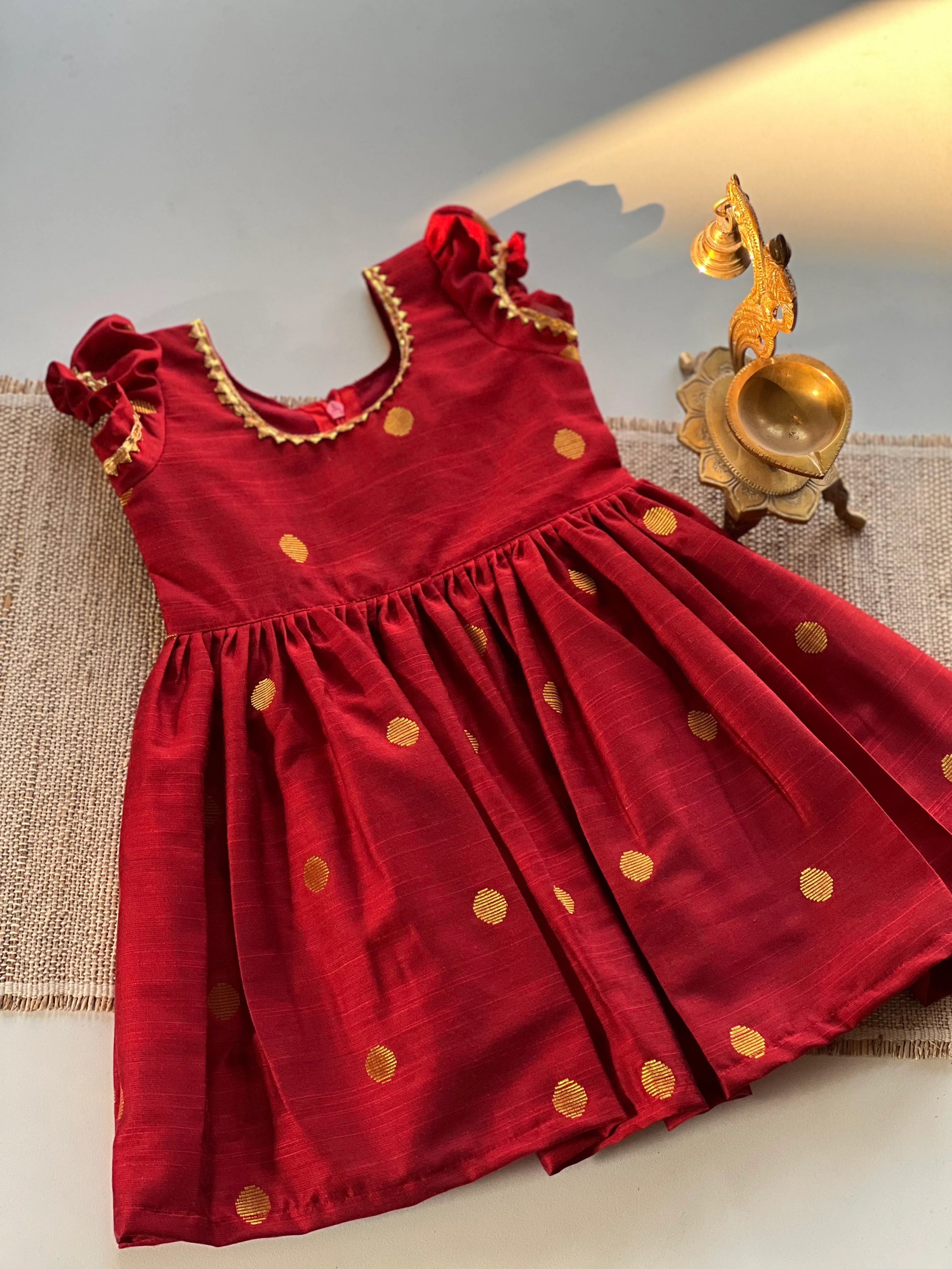 Zari Polka Kids Frock Express - Image 3